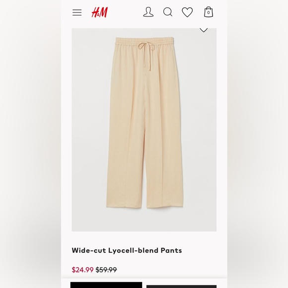 H&M wide cut lyocell pants - Picture 1 of 3